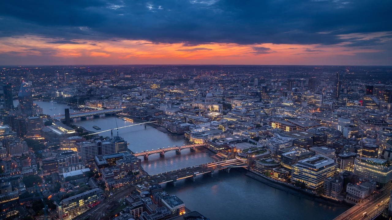 London at dusk